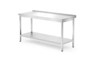Stół przyścienny z półką – skręcany, głębokość 700 mm, Profi Line, 1600x700x850 mm, 1600x700x850mm HENDI 812754