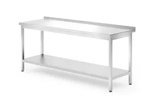 Stół przyścienny z półką – skręcany, głębokość 700 mm, Profi Line, 1800x700x850 mm, 1800x700x850mm HENDI 812761