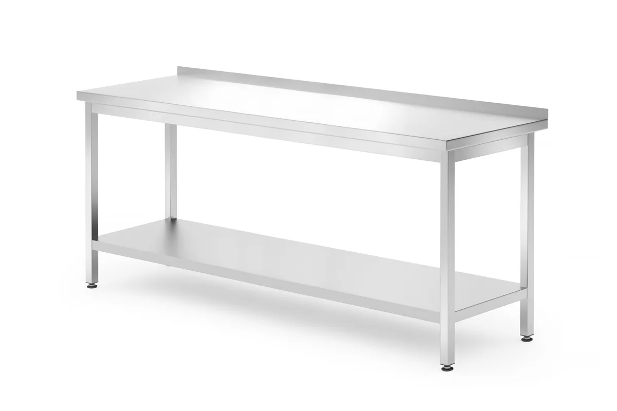 Stół przyścienny z półką – skręcany, głębokość 700 mm, Profi Line, 1800x700x850 mm, 1800x700x850mm HENDI 812761