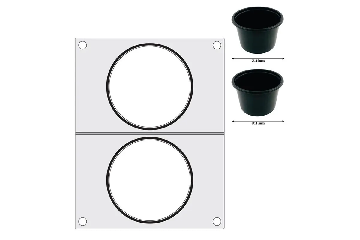 Matryca do zgrzewarki, 2x pojemnik do zupy ø115 mm HENDI 805633
