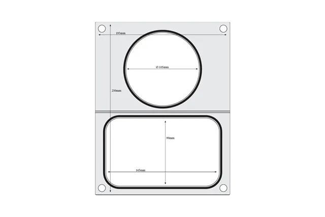 Matryca do zgrzewarki, 2 pojemniki: 1x 178x113 mm + 1x ø115 mm HENDI 805657