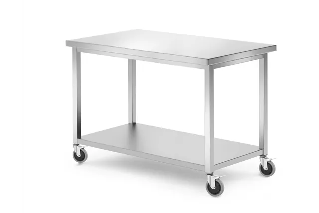 Stół jezdny, z półką – skręcany, Kitchen Line, 1200x600x850 mm, 1200x600x850mm HENDI 815793