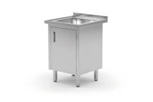 Stół do wanny, spawany, z szafką i drzwiami na zawiasach, Profi Line, 500x600x850 mm, 500x600x850mm HENDI 813492