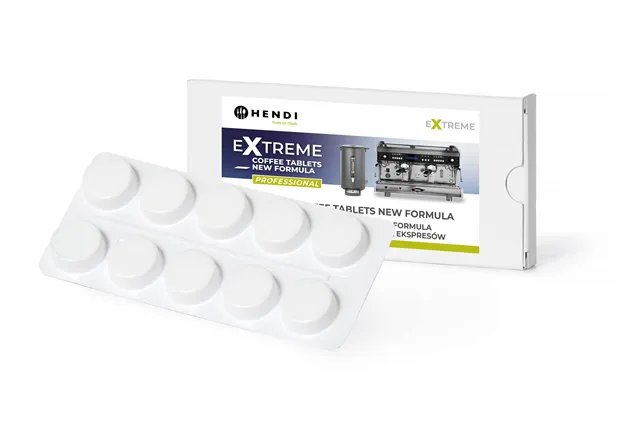 Extreme Coffee Tablets NEW FORMULA profesjonalny środek do mycia ekspresów, 10 tabletek w blistrze HENDI 976654