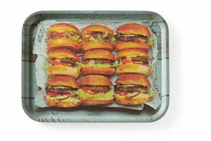 Taca do serwowania z nadrukiem, antypoślizgowa, tasty burger, 330x430mm HENDI 508008