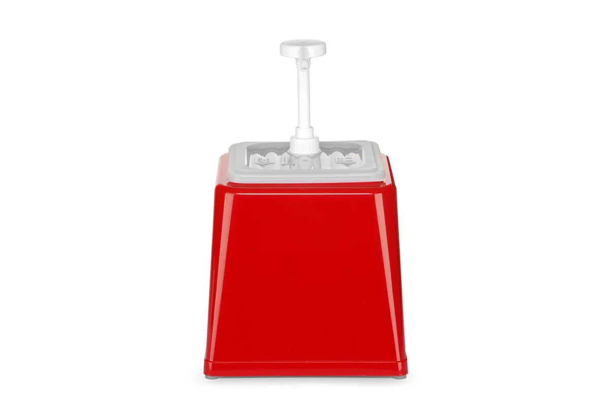 Pojemnik do sosów z pompką, 2,5L, czerwony, 230x210x327mm HENDI 203521