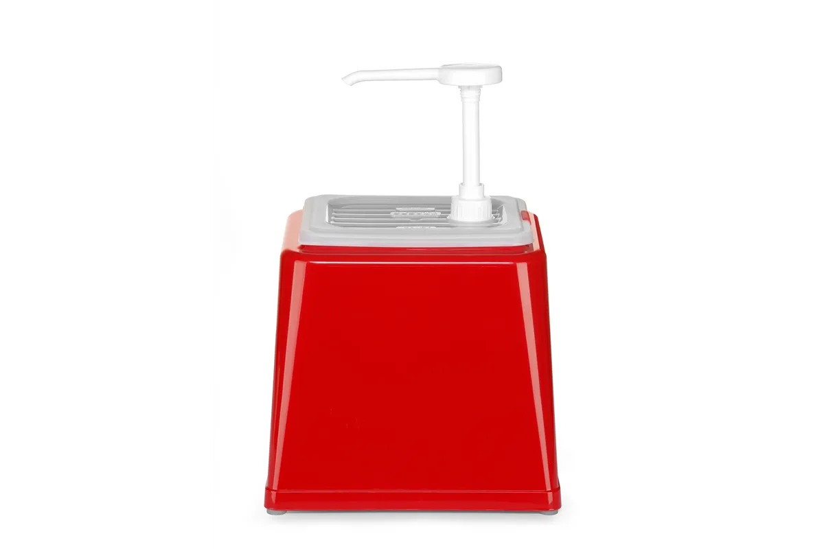 Pojemnik do sosów z pompką, 2,5L, czerwony, 230x210x327mm HENDI 203521