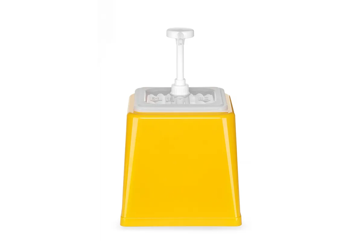 Pojemnik do sosów z pompką, 2,5L, żółty, 230x210x327mm HENDI 203538