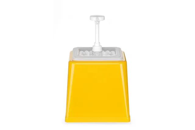 Pojemnik do sosów z pompką, 2,5L, żółty, 230x210x327mm HENDI 203538