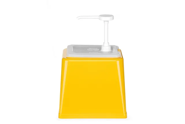 Pojemnik do sosów z pompką, 2,5L, żółty, 230x210x327mm HENDI 203538