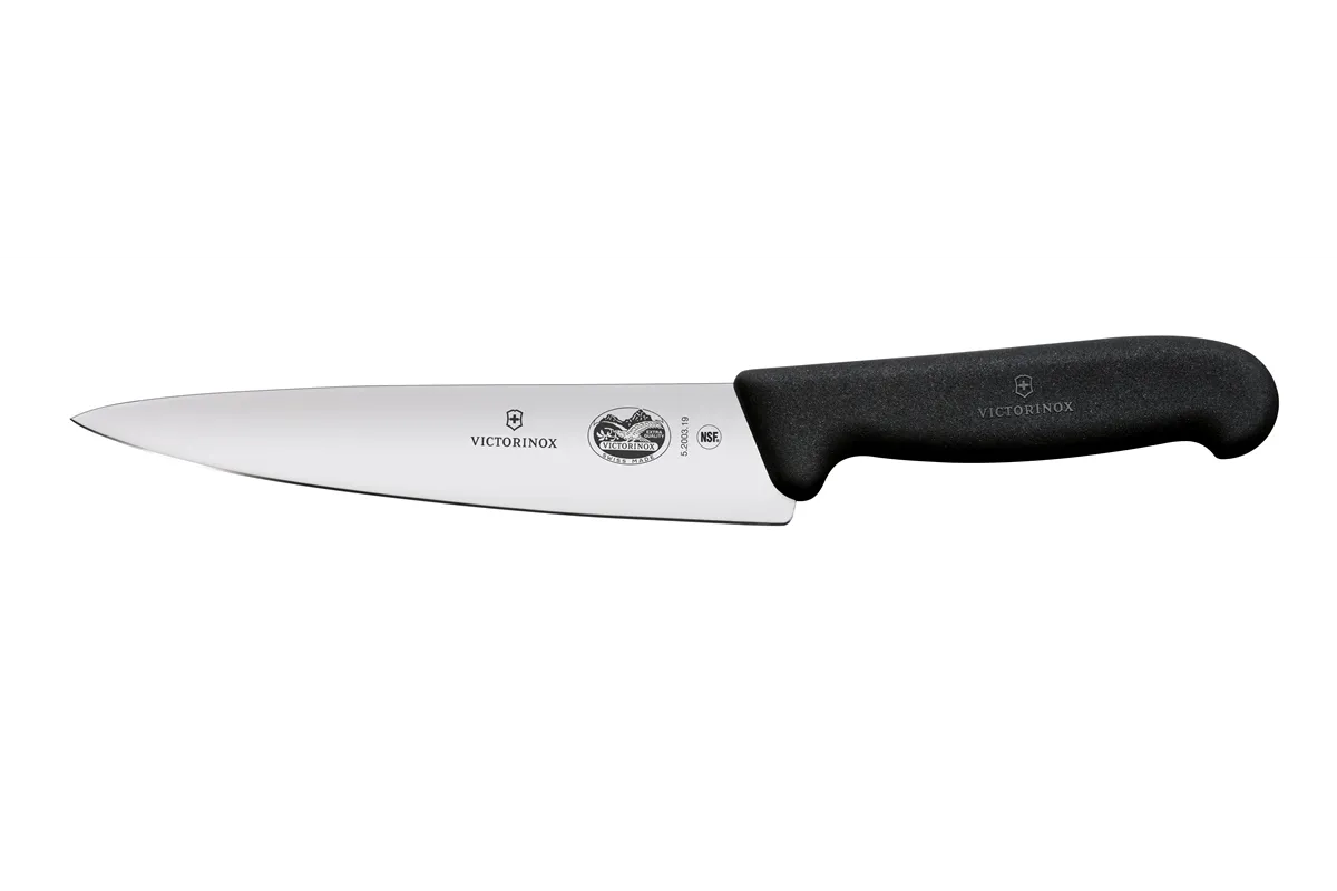 Nóż kuchenny z szerokim ostrzem, czarny, 314mm Victorinox 5.2003.19