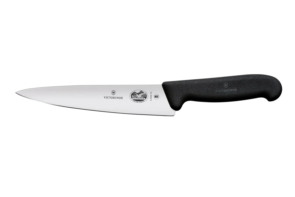Nóż kuchenny z szerokim ostrzem, czarny, 314mm Victorinox 5.2003.19