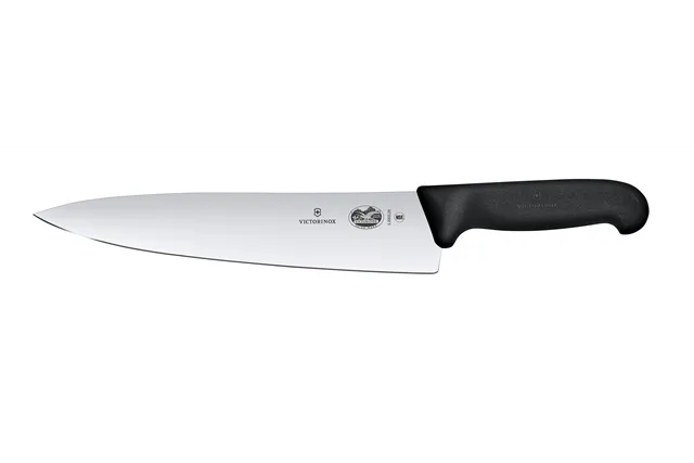 Nóż kuchenny z szerokim ostrzem, czarny, 380mm Victorinox 5.2003.25