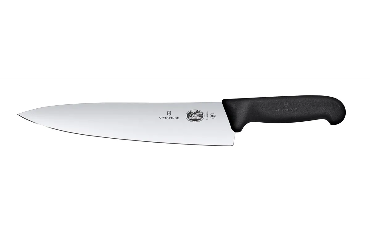Nóż kuchenny z szerokim ostrzem, czarny, 380mm Victorinox 5.2003.25