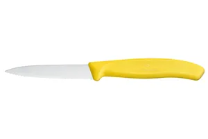 Nóż do jarzyn z ząbkowanym ostrzem, żółty, 190mm Victorinox 6.7636.L118