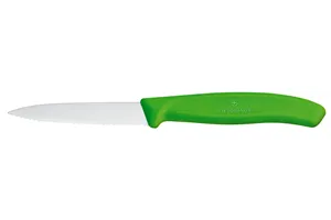 Nóż do jarzyn z ząbkowanym ostrzem, zielony, 190mm Victorinox 6.7636.L114