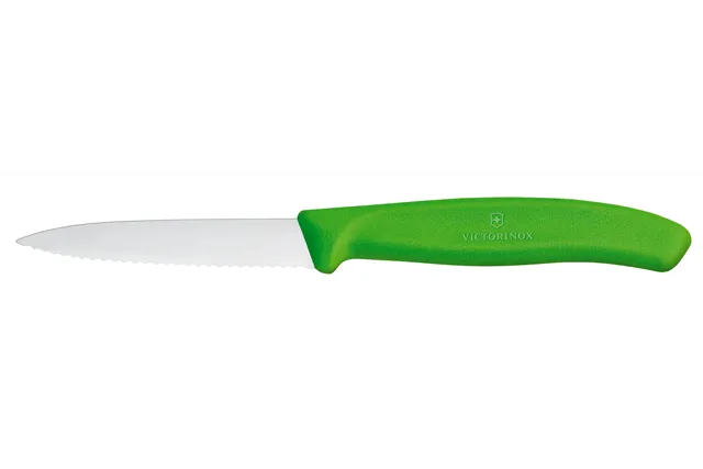Nóż do jarzyn z ząbkowanym ostrzem, zielony, 190mm Victorinox 6.7636.L114
