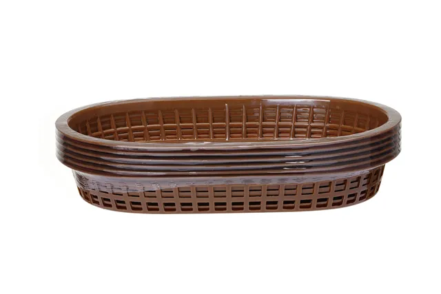 Koszyk do pieczywa owalny, brązowy, 6 szt., 275x175x38mm HENDI 426296