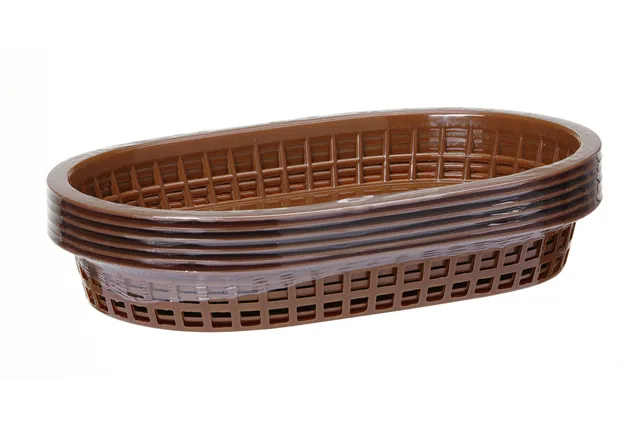Koszyk do pieczywa owalny, brązowy, 6 szt., 275x175x38mm HENDI 426296