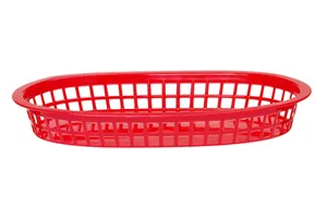 Koszyk do pieczywa owalny, czerwony, 6 szt., 272x175x38mm HENDI 426319
