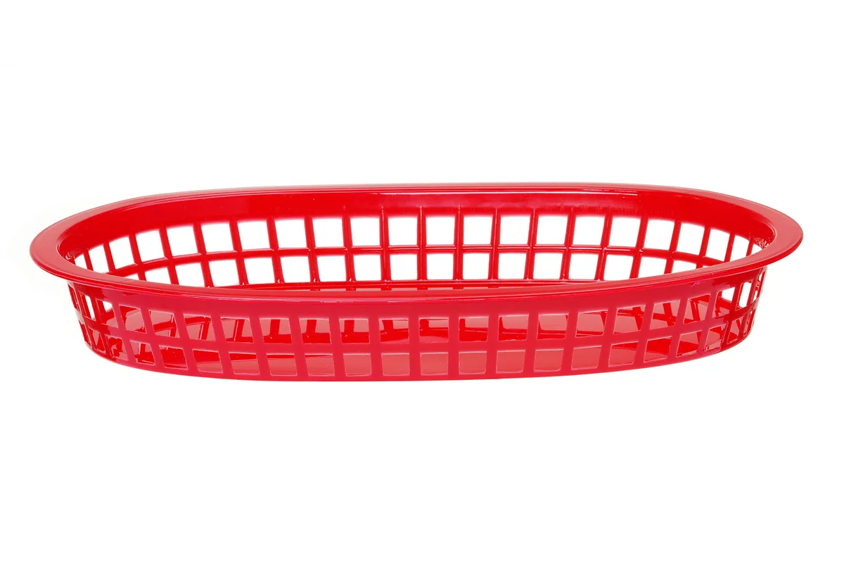 Koszyk do pieczywa owalny, czerwony, 6 szt., 272x175x38mm HENDI 426319
