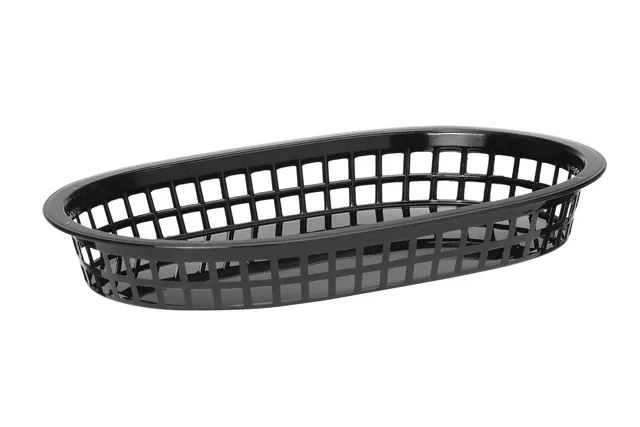 Koszyk do pieczywa owalny, czarny, 6 szt., 272x175x38mm HENDI 426890