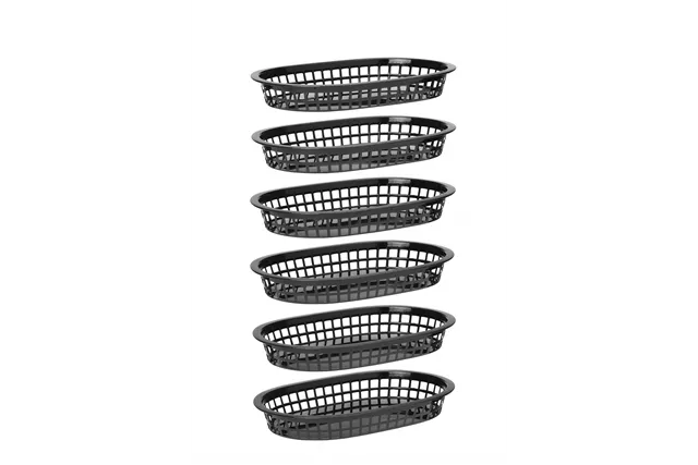 Koszyk do pieczywa owalny, czarny, 6 szt., 272x175x38mm HENDI 426890