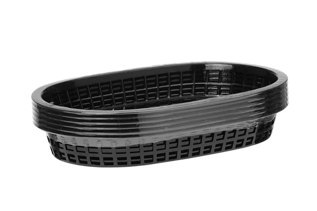 Koszyk do pieczywa owalny, czarny, 6 szt., 272x175x38mm HENDI 426890