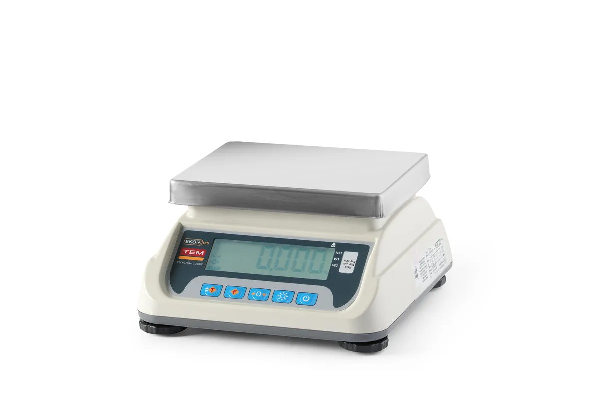 Waga sklepowa LCD z portem RS232 i legalizacją, seria ECO+, 255x264x189mm TEM TEKO+LCD06C-P1-B1