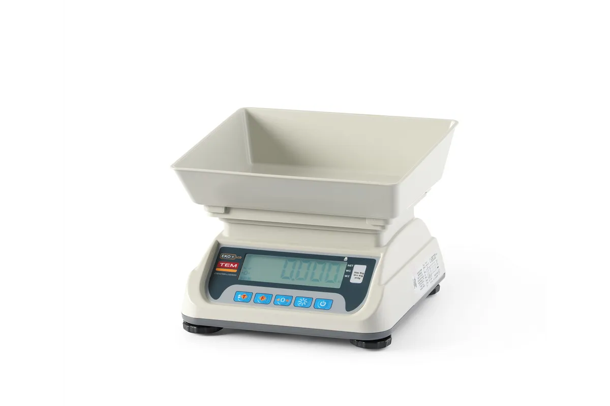 Waga sklepowa LCD z portem RS232 i legalizacją, seria ECO+, 255x264x189mm TEM TEKO+LCD15C-P1-B1