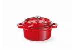 Garnek żeliwny emaliowany, 0,27L, czerwony, 130x100x48mm, Okrągły HENDI 626856