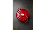 Garnek żeliwny emaliowany, 3,7L, czerwony, 317x240x105mm, Okrągły HENDI 626832