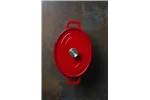 Garnek żeliwny emaliowany, 4,4L, czerwony, 365x290x115mm, Owalny HENDI 626849