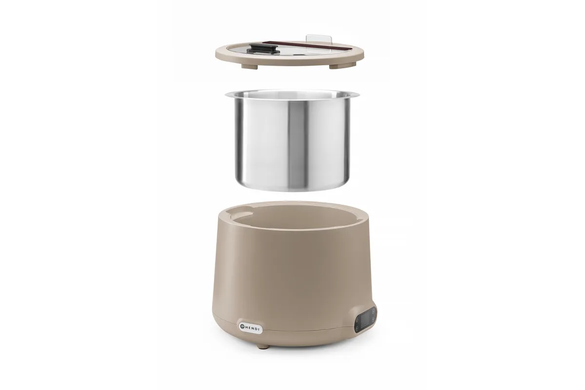 Kociołek do zupy UNIQ, designed by Robert Bronwasser, 8L, beżowy, 220-240V/500W, ⌀365x325mm HENDI 860557