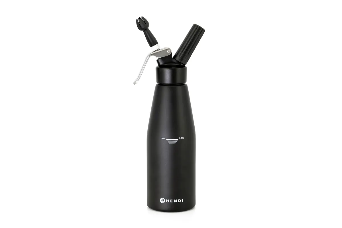 Syfon do bitej śmietany, Kitchen Line, 0,95L, czarny, ⌀95x320mm HENDI 588598