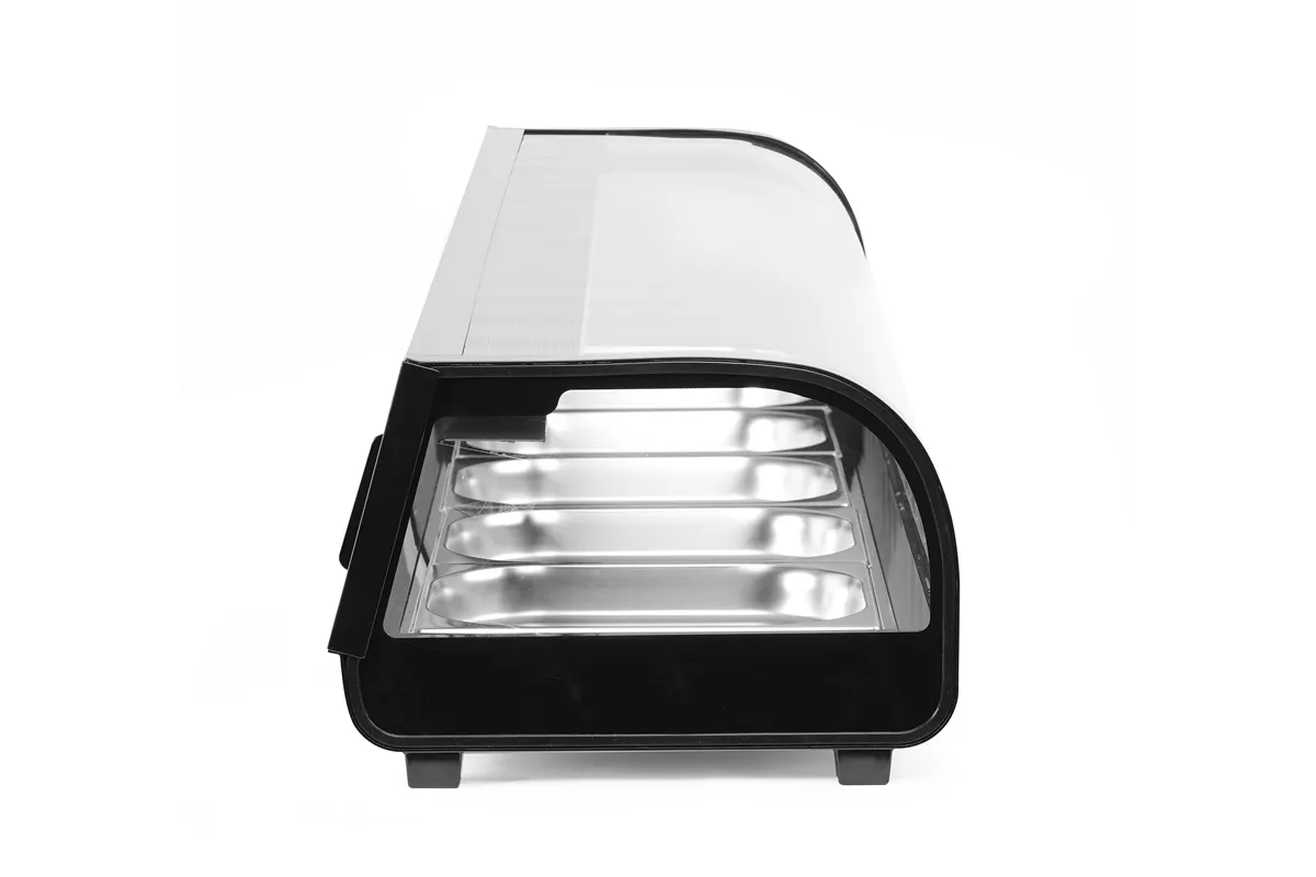 Witryna chłodnicza do sushi Pojemność: 5xGN1/2 40 mm – pojemniki w zestawie. czarny 220-240V/190W 1800x420x265mm Arktic 274040
