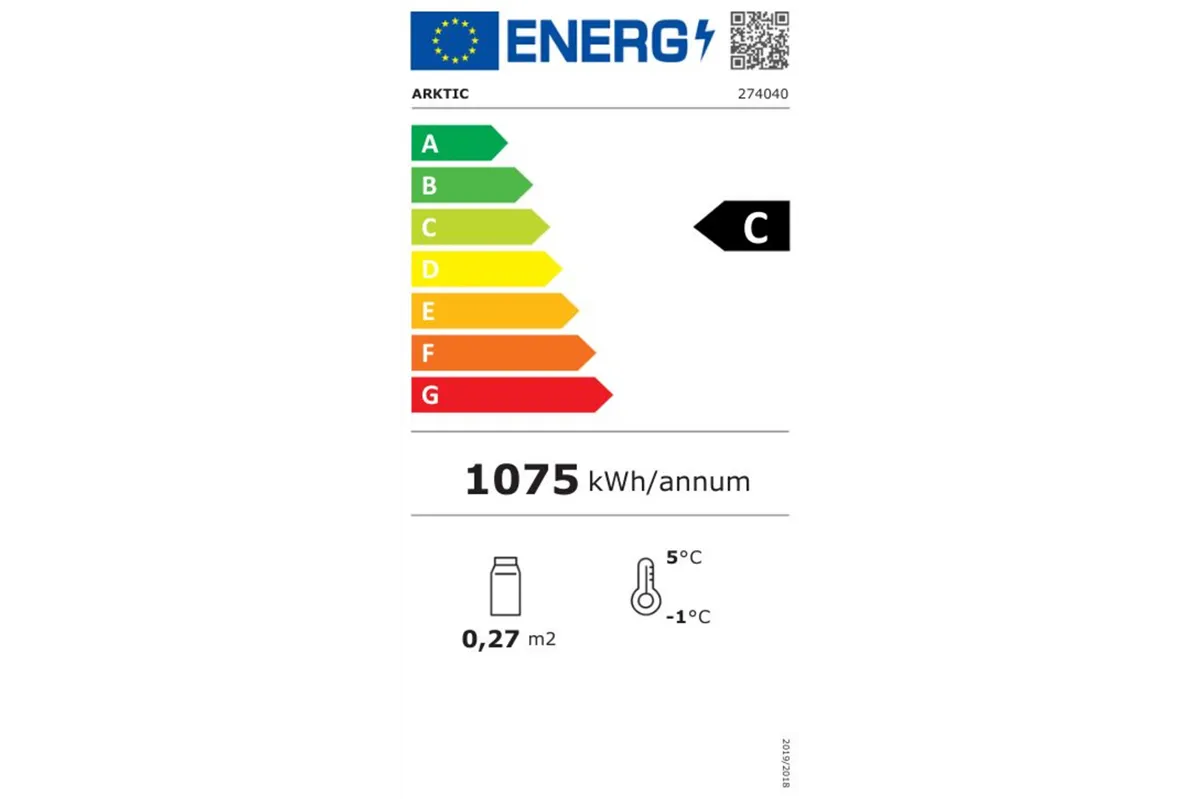 Witryna chłodnicza do sushi Pojemność: 5xGN1/2 40 mm – pojemniki w zestawie. czarny 220-240V/190W 1800x420x265mm Arktic 274040