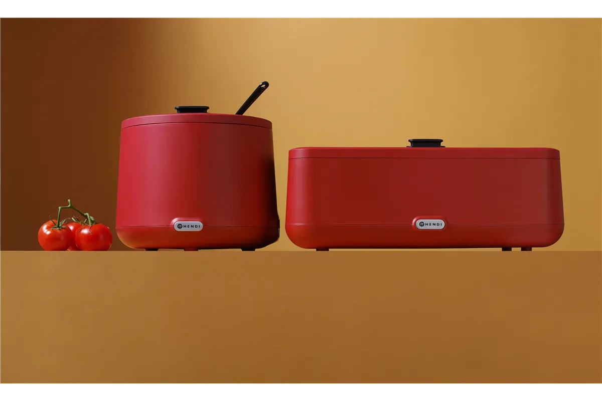 Podgrzewacz elektryczny UNIQ, designed by Robert Bronwasser, czerwony, 220-240V/700W, 607x402x245mm HENDI 470459