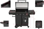 Grill gazowy z frytkownicą beztłuszczową YATO YG-20036 – 16 kW, Air Fryer 6 l | gastronet24