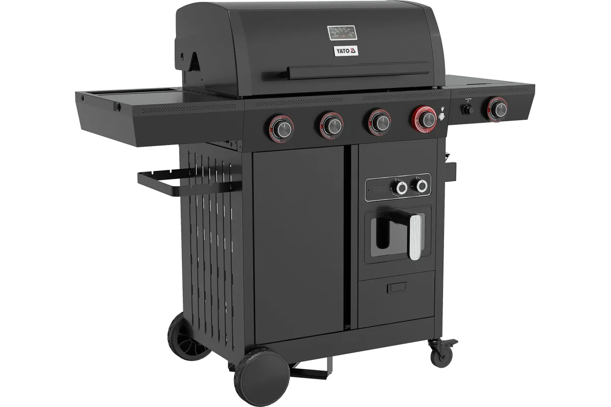 Grill gazowy z frytkownicą beztłuszczową YATO YG-20036 – 16 kW, Air Fryer 6 l | gastronet24