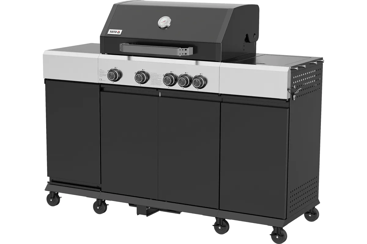 Grill gazowy - mini kuchnia 4+1 palniki, 14,5 kW YATO YG-20037