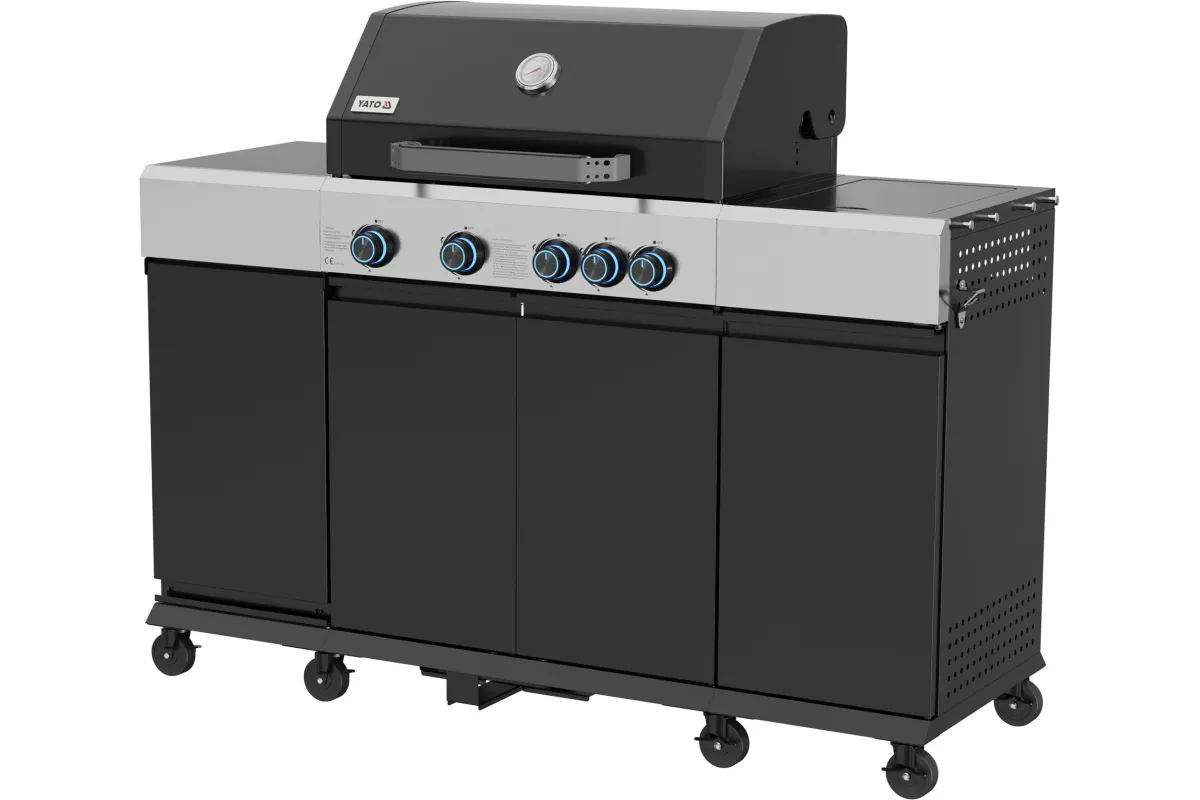 Grill gazowy mini kuchnia YATO YG-20037 – 4+1 palniki, 14,5 kW | NAZWA SKLEPU