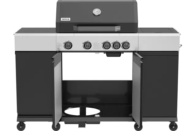 Grill gazowy mini kuchnia YATO YG-20037 – 4+1 palniki, 14,5 kW | NAZWA SKLEPU
