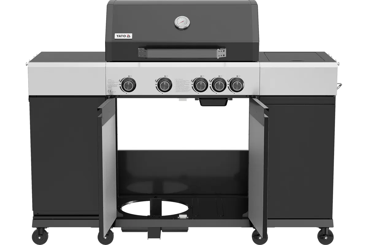 Grill gazowy mini kuchnia YATO YG-20037 – 4+1 palniki, 14,5 kW | NAZWA SKLEPU