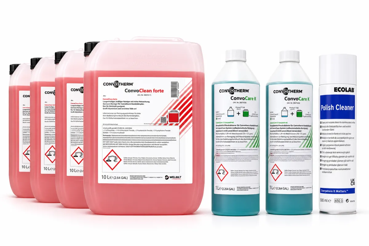 Pakiet Płynów Convotherm ConvoClean Forte 10L + ConvoCare K 1L do pieców konwekcyjno-parowych + GRATIS Polish Cleaner