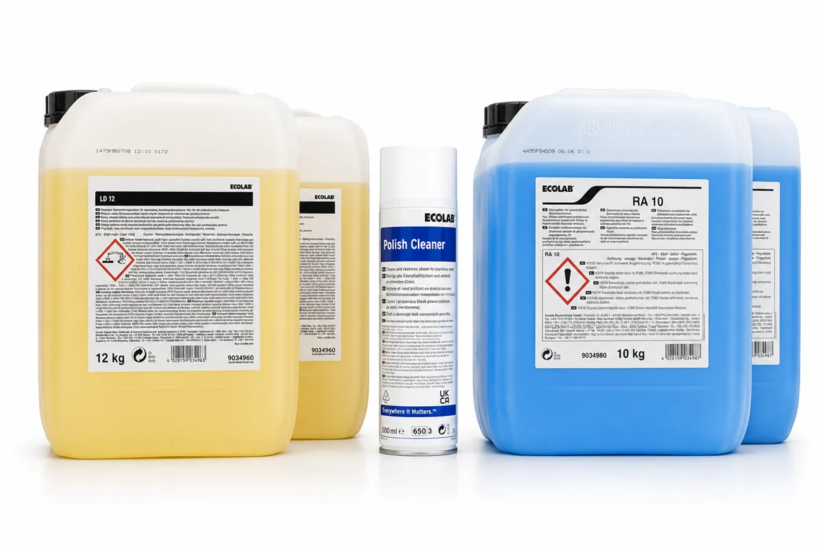 Pakiet Płynów LD 12 Ecolab 12kg + RA 10 Ecolab 10 kg 9034980 + GRATIS Polish Cleaner 500ml