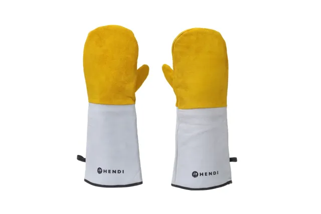 Rękawice do grilla, odporne na ciepło, skórzane, 2 szt, 2 szt., 460mm HENDI 556658