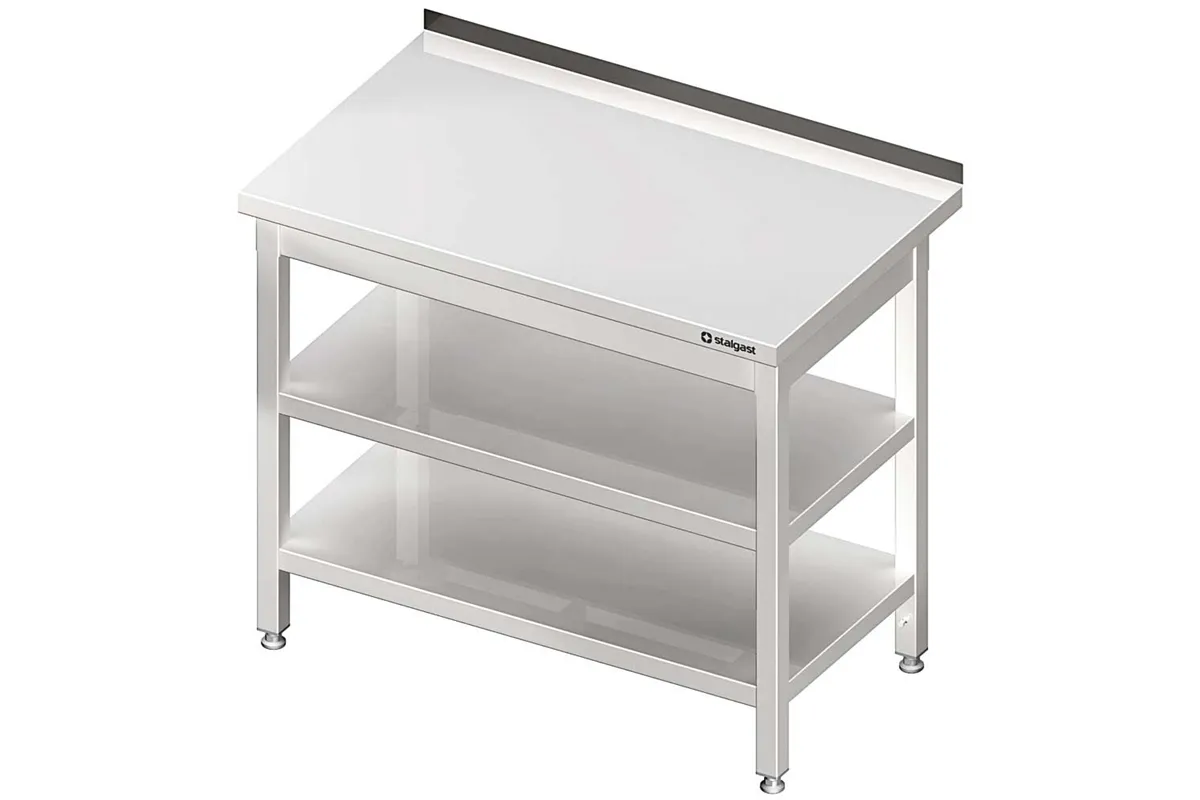 Stół przyścienny z 2-ma półkami 800x600x850 mm skręcany Stalgast 980066080
