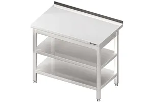 Stół przyścienny z 2-ma półkami 1300x700x850 mm skręcany Stalgast 980067130