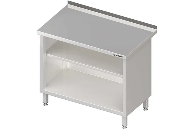 Stół przyścienny, zabudowany z 2-ma półkami 1100x700x850 mm Stalgast 980137110